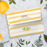 Lemon Watercolor Stripe Yellow Address Envelope<br><div class="desc">This absolutely beautiful citrus-themed design features lemon watercolor on the inside and back with a yellow watercolor stripe.</div>