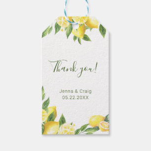 Lemon Watercolor Thank You Gift Tags