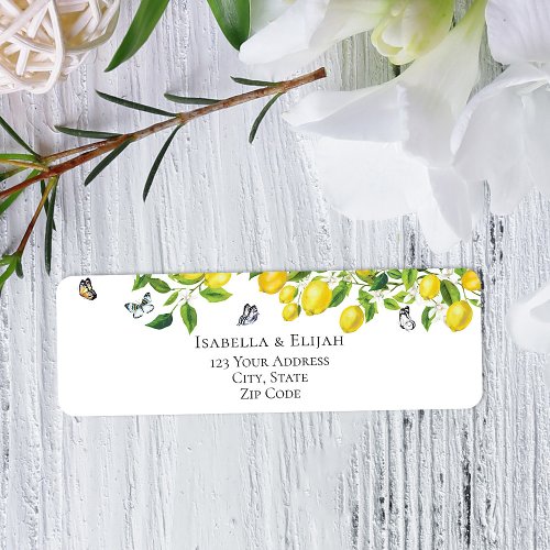 Lemon Wedding Address Label