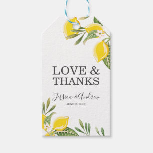 Lemon Wedding Favor Gift Tags Citrus Summer Green