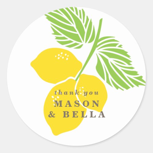 Lemon Wedding Favor Sticker