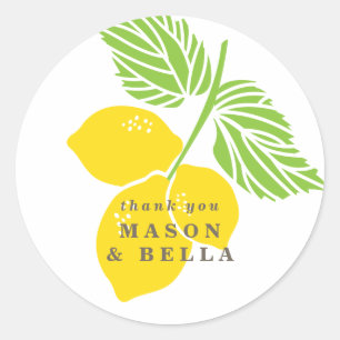 Lemon Wedding Favor Sticker