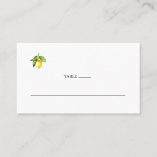 Lemon Wedding Flat Place Card