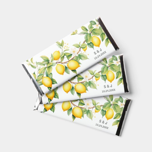 Lemon Wedding  Hershey Bar Favors (Front)