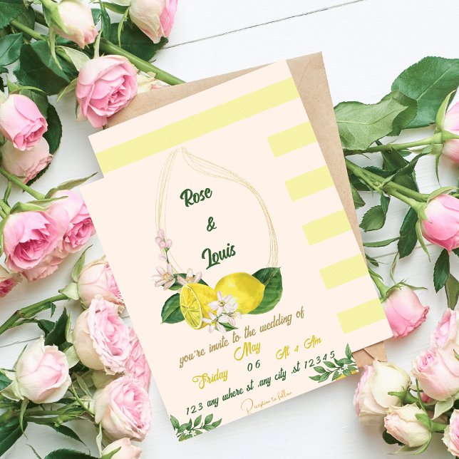 Lemon wedding invitation in bright colors (Creator Uploaded)