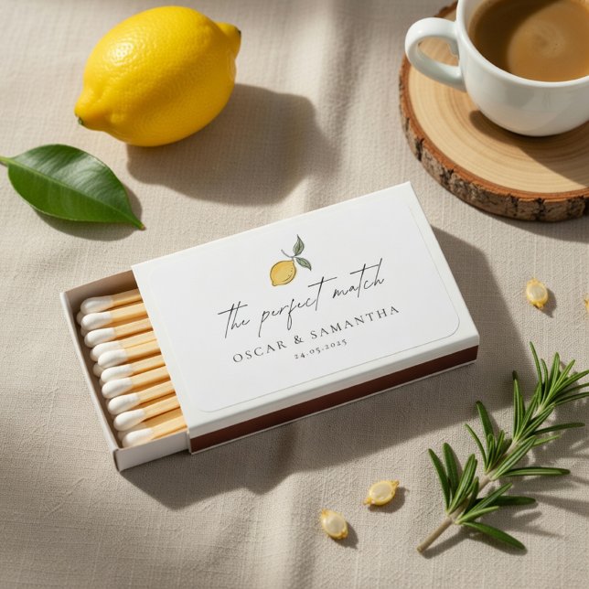 Lemon Wedding Matchbox Favor | The Perfect Match  (Creator Uploaded)