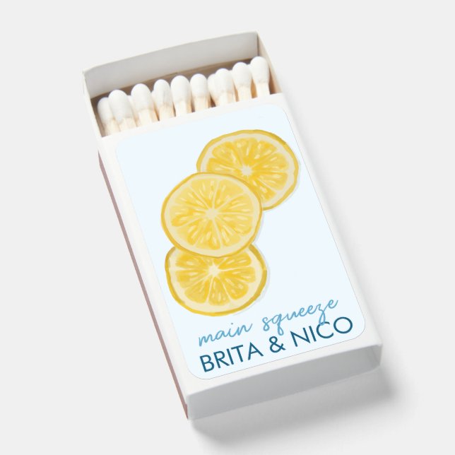 lemon wedding  matchboxes (Front Open)