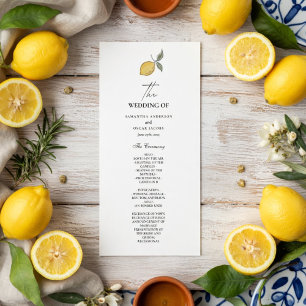Lemon Wedding Program   Amalfi Coast Italian 