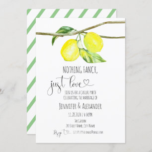 Lemon wedding reception invitation