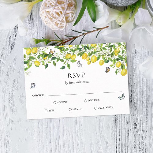 Lemon Wedding RSVP Card