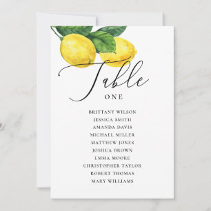 Lemon Wedding Seating Chart Amalfi Coast Citrus Invitation