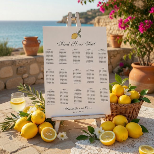 Lemon Wedding Seating Chart | Amalfi Coast Wedding (Creator Uploaded)