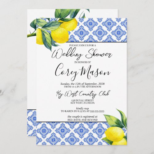 Lemon Wedding Shower Invitation