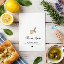 Lemon Wedding Thank You Card | Amalfi Coast 