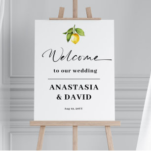 Lemon Wedding Welcome Foam Board