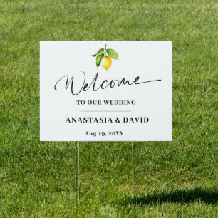 Lemon Wedding Welcome Foam Board Sign