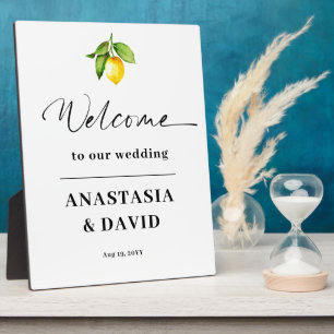 Lemon Wedding Welcome Plaque