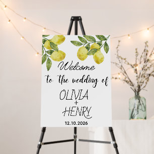 Lemon wedding welcome sign