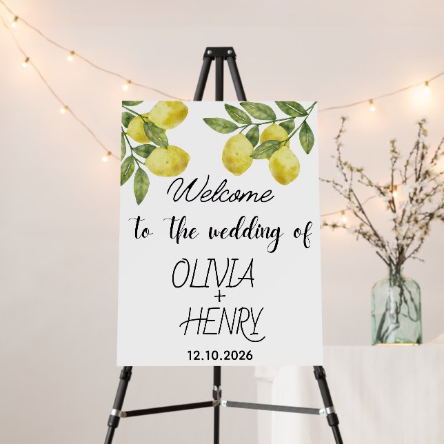 Lemon wedding welcome sign  (In Situ (Stand))