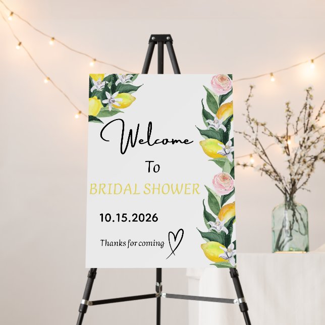Lemon Wedding Welcome Sign (In Situ (Stand))
