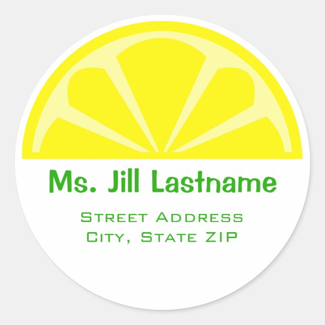 Lemon Wedge Address Label Sticker (Front)