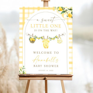 Lemon Welcome Baby Shower Sign Citrus Signage Girl