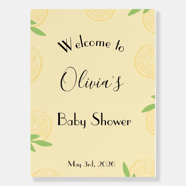 Lemon Welcome Sign Baby Shower/Bridal Shower (Front)