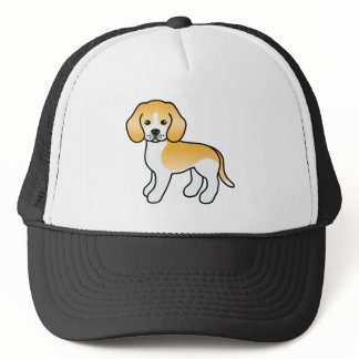 Lemon &amp; White Beagle Dog Cute Cartoon Illustration Trucker Hat