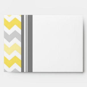 Lemon White Gray Chevron Wedding Envelope