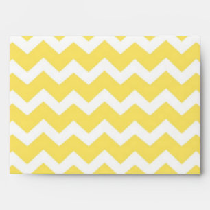 Lemon White Gray Chevron Wedding Envelope
