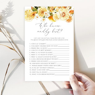 Lemon Who knows daddy best baby shower game