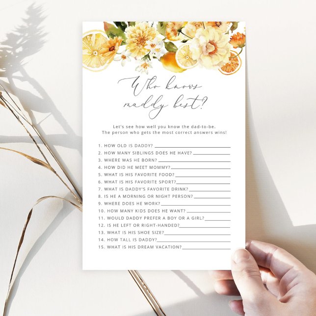 Lemon Who knows daddy best baby shower game (Creator Uploaded)