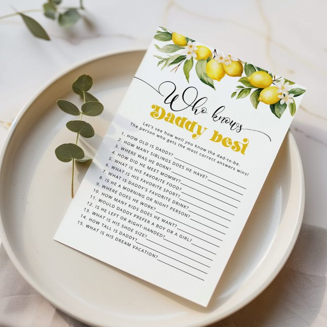 Lemon Who knows daddy best baby shower game (Creator Uploaded)