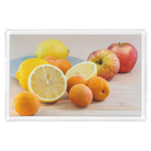 Lemon With Apricots And Apples Food Photography Acrylic Tray