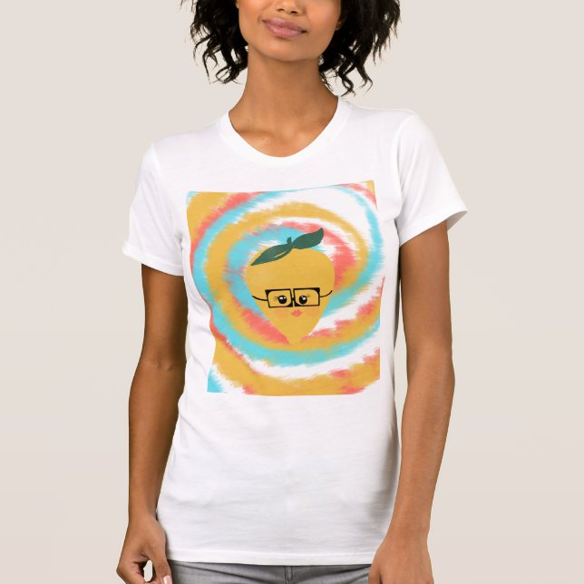 Lemon with Attitude and Glasses Tie Dye T-Shirt (Front)