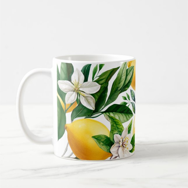 Lemon with flower coffee mug (Left)