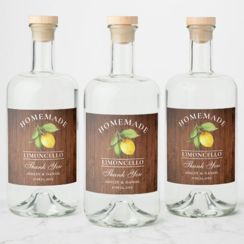 Lemon Wood Thanks Limoncello Bottle Labels