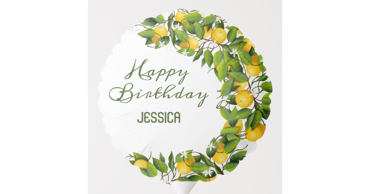 Lemon Wreath | Birthday Balloon | Zazzle