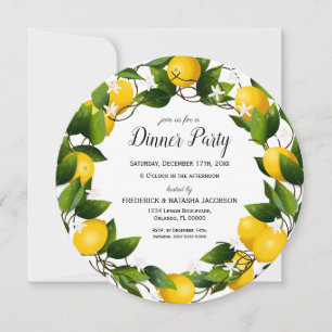 Lemon Wreath Party Invitation