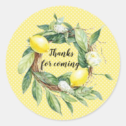 Lemon wreath sticker customizable