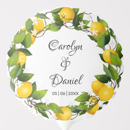 Lemon Wreath Wedding Balloon