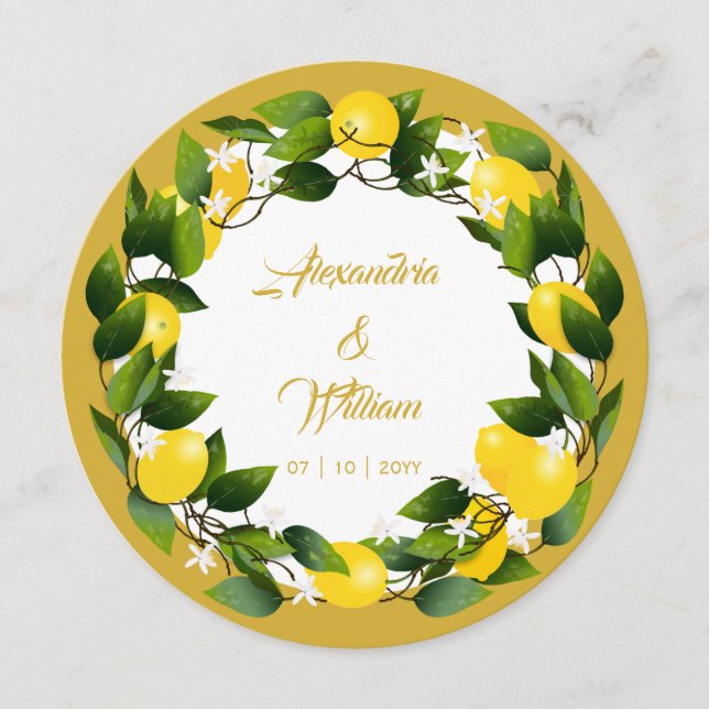 Lemon Wreath Wedding Menu (Front)