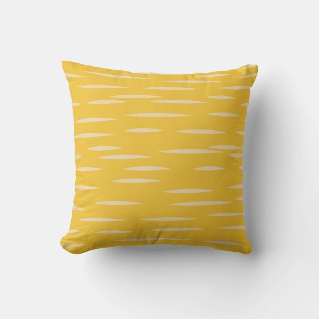 Lemon Yellow Abstract Pattern Summer Throw Pillow (Front)