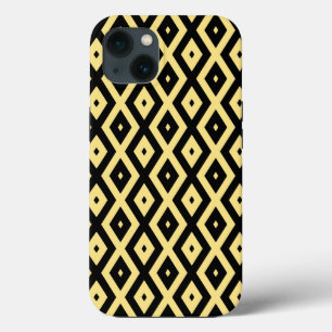 Lemon yellow and black diamond pattern Case-Mate i iPhone 13 Case