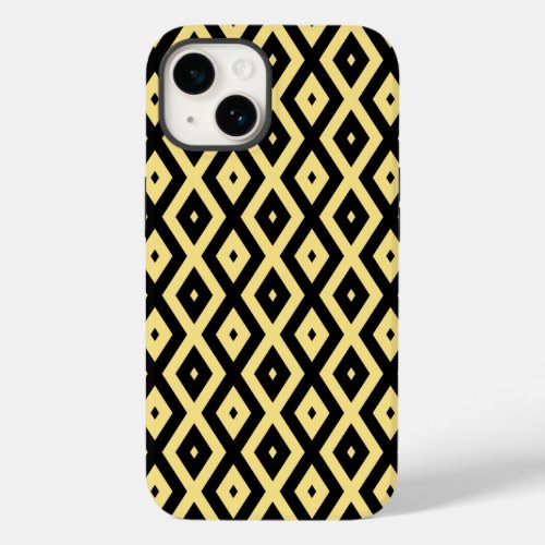Lemon yellow and black diamond pattern Case_Mate iPhone 14 case