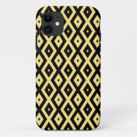 Lemon yellow and black diamond pattern