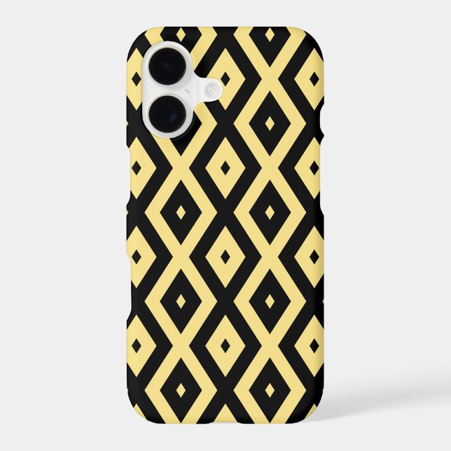 Lemon yellow and black diamond pattern Case-Mate iPhone case (Back)