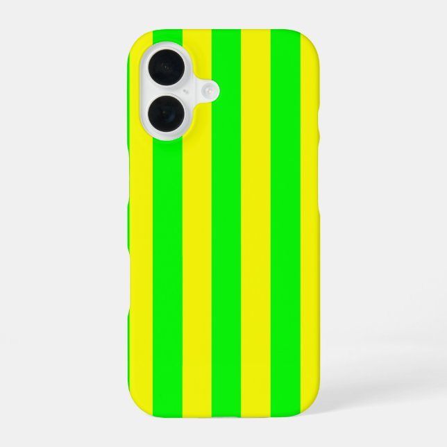 Lemon Yellow and Lime Green Stripes  iPhone Case (Back)