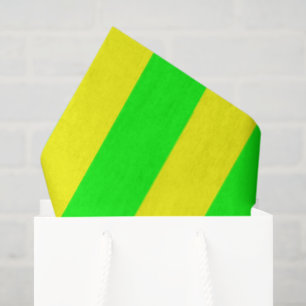 Lemon Yellow and Lime Green Stripes Tissue Paper