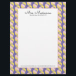 Lemon Yellow and Pink Dripping Summer Pattern Letterhead<br><div class="desc">Letterhead with Pattern of Lemons Dripping</div>